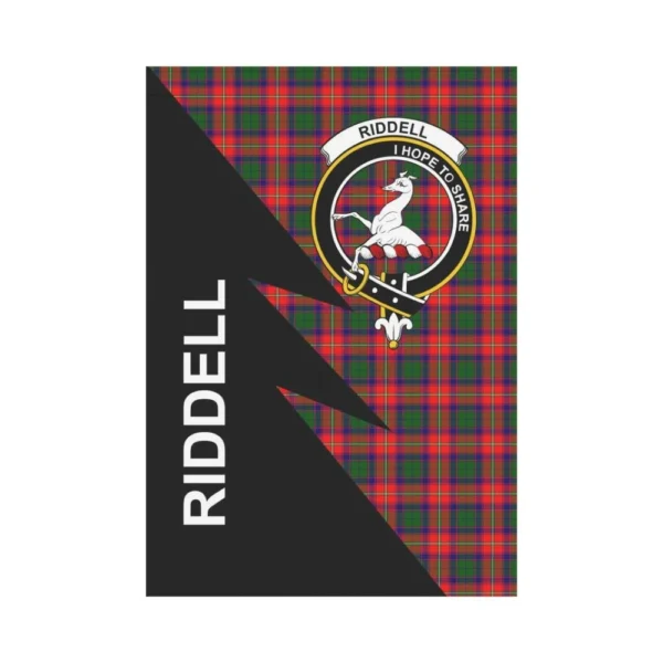 Tartanclans Garden Flag, Clan Riddell Plaid & Crest Tartan Flag, Flash Style - Image 2