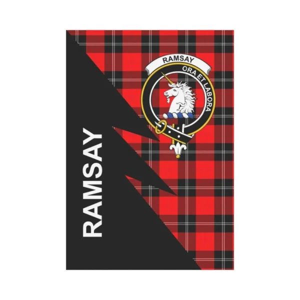 Tartanclans Garden Flag, Clan Ramsay Plaid & Crest Tartan Flag, Flash Style - Image 2