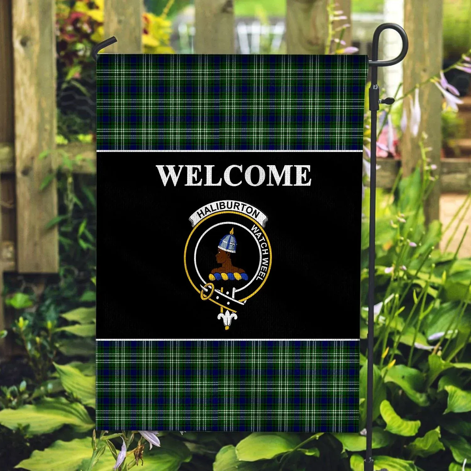 Tartanclans Haliburton Flag Welcome Tartan Day Garden Flag