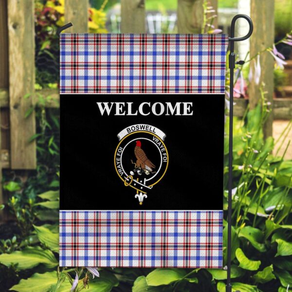 Tartanclans Boswell Flag, Welcome Tartan Day Garden Flag