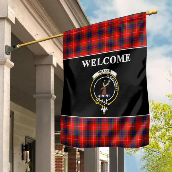 Tartanclans Fraser (of Lovat) Flag, Welcome Tartan Day Garden Flag - Image 2