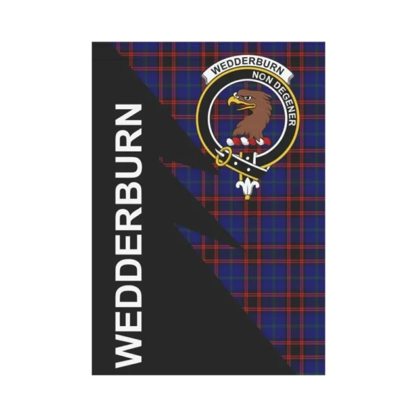 Tartanclans Garden Flag, Clan Wedderburn Plaid & Crest Tartan Flag, Flash Style - Image 2