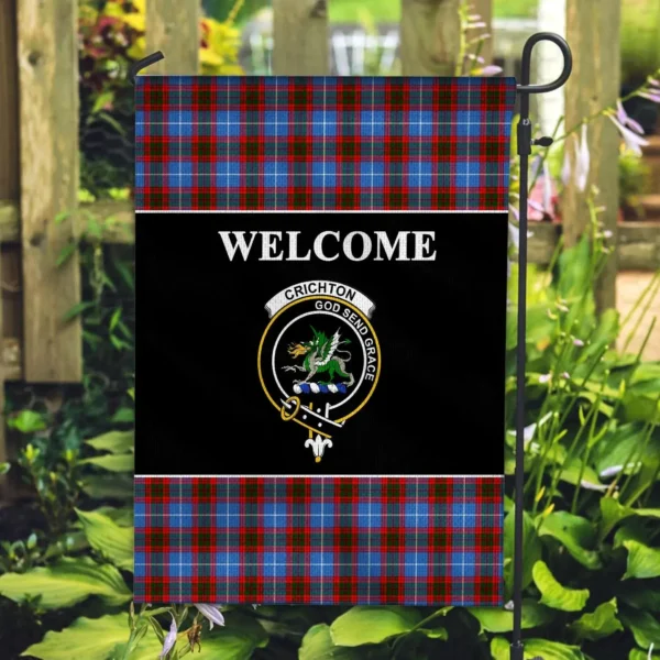 Tartanclans Crichton Flag, Welcome Tartan Day Garden Flag