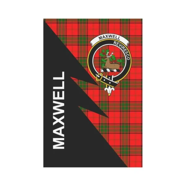 Tartanclans Garden Flag, Clan Maxwell Plaid & Crest Tartan Flag, Flash Style