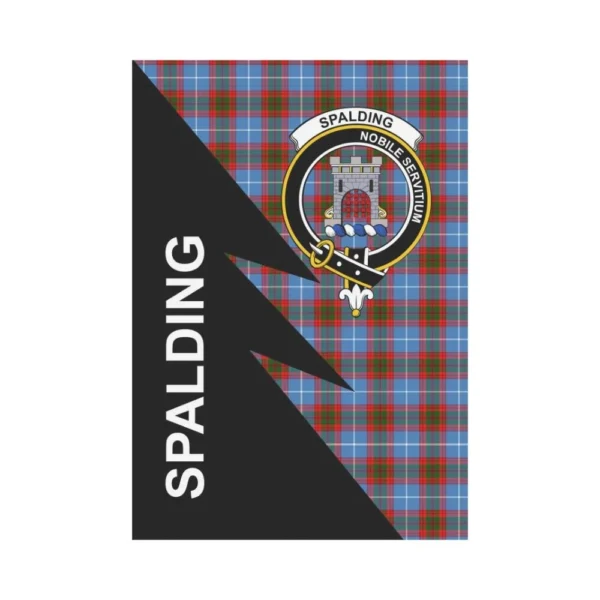 Tartanclans Garden Flag, Clan Spalding  Plaid & Crest Tartan Flag, Flash Style - Image 2