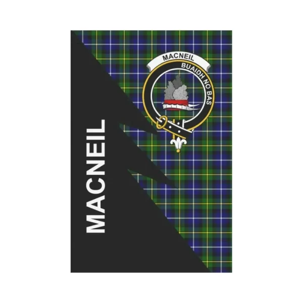 Tartanclans Garden Flag, Clan MacNeil of Barra Plaid & Crest Tartan Flag, Flash Style