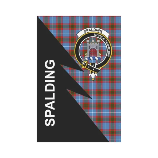 Tartanclans Garden Flag, Clan Spalding  Plaid & Crest Tartan Flag, Flash Style