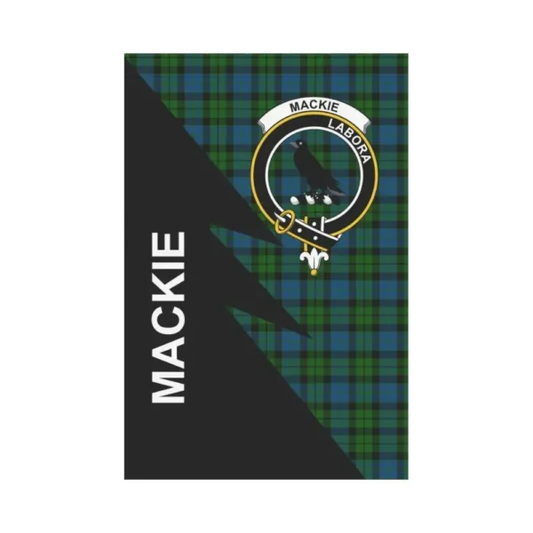 Tartanclans Garden Flag, Clan MacKie Plaid & Crest Tartan Flag, Flash Style