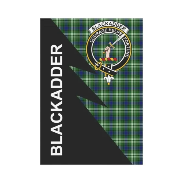 Tartanclans Garden Flag, Clan Blackadder Plaid & Crest Tartan Flag, Flash Style