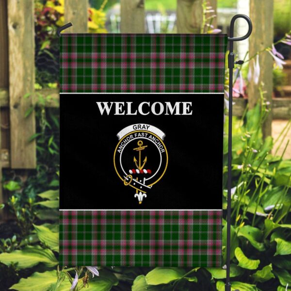 Tartanclans Gray Flag, Welcome Tartan Day Garden Flag