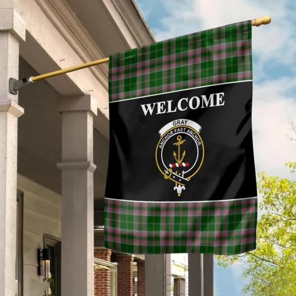 Tartanclans Gray Flag, Welcome Tartan Day Garden Flag - Image 2