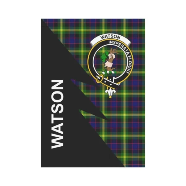 Tartanclans Garden Flag, Clan Watson Plaid & Crest Tartan Flag, Flash Style - Image 2