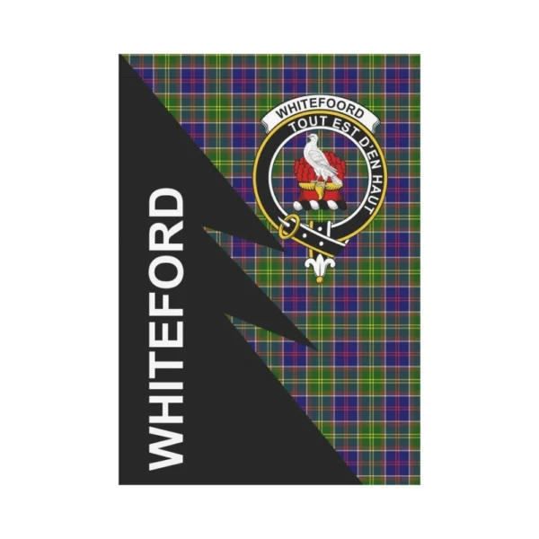 Tartanclans Garden Flag, Clan Whiteford Plaid & Crest Tartan Flag, Flash Style - Image 2