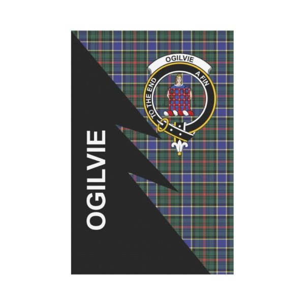 Tartanclans Garden Flag, Clan Ogilvie Plaid & Crest Tartan Flag, Flash Style