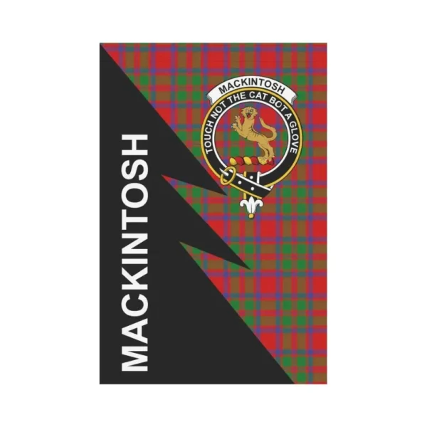 Tartanclans Garden Flag, Clan MacKintosh Plaid & Crest Tartan Flag, Flash Style