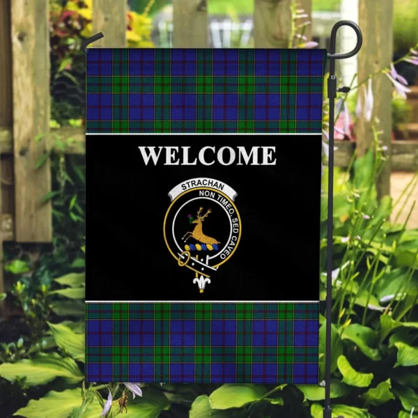 Tartanclans Strachan Flag, Welcome Tartan Day Garden Flag