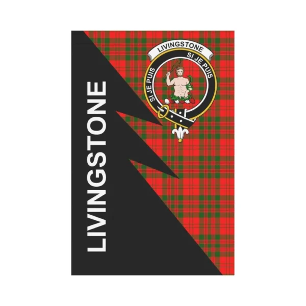 Tartanclans Garden Flag, Clan Livingstone Plaid & Crest Tartan Flag, Flash Style - Image 2