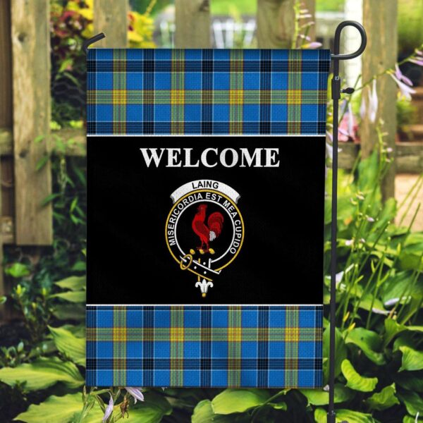 Tartanclans Laing Flag, Welcome Tartan Day Garden Flag