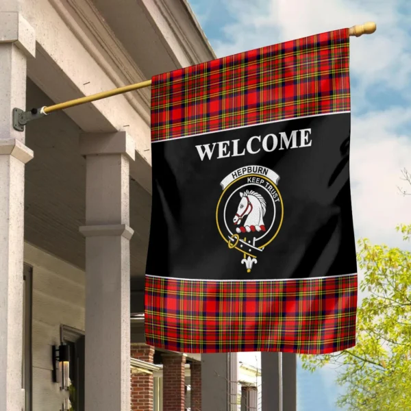 Tartanclans Hepburn Flag, Welcome Tartan Day Garden Flag - Image 2