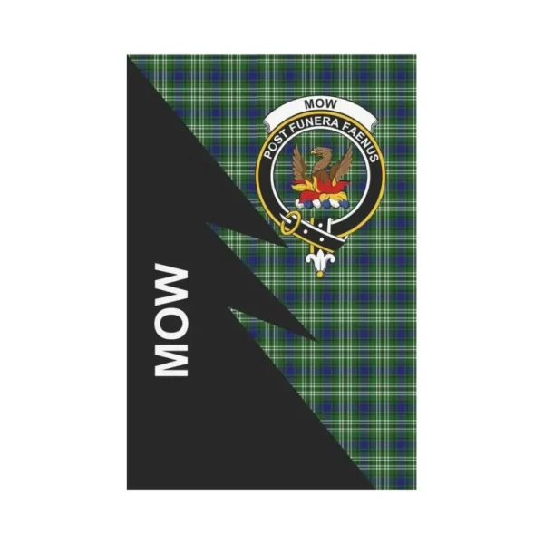 Tartanclans Garden Flag, Clan Mow Plaid & Crest Tartan Flag, Flash Style