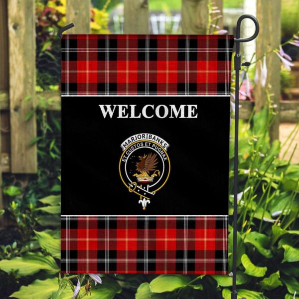 Tartanclans Marjoribanks Flag, Welcome Tartan Day Garden Flag