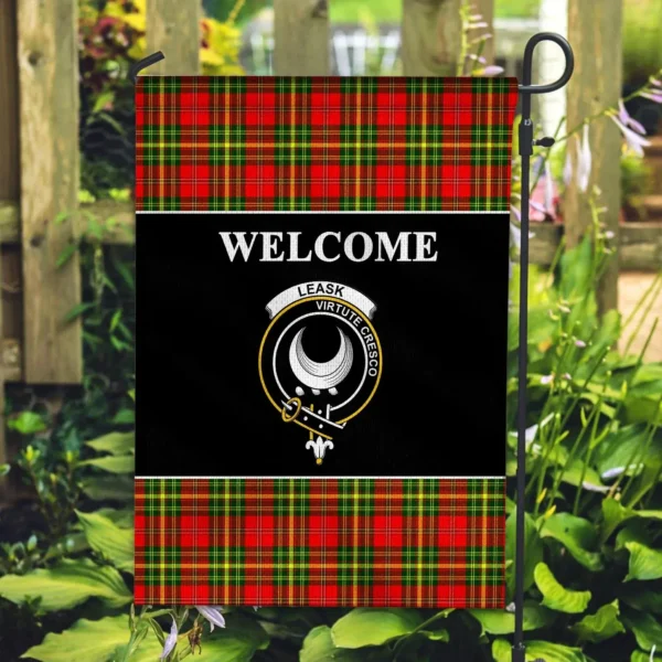 Tartanclans Leask Flag, Welcome Tartan Day Garden Flag