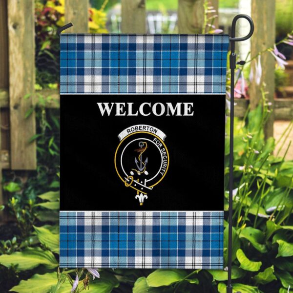 Tartanclans Roberton Flag, Welcome Tartan Day Garden Flag