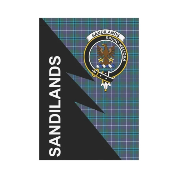 Tartanclans Garden Flag, Clan Sandilands Plaid & Crest Tartan Flag, Flash Style - Image 2