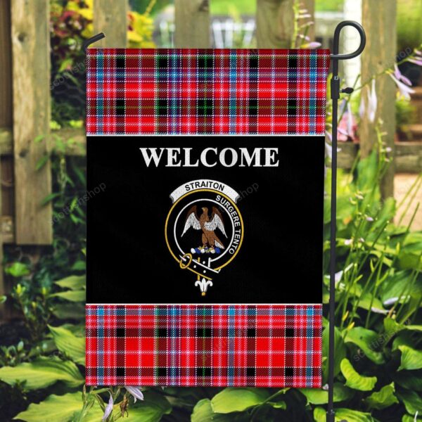 Tartanclans Straiton Flag, Welcome Tartan Day Garden Flag