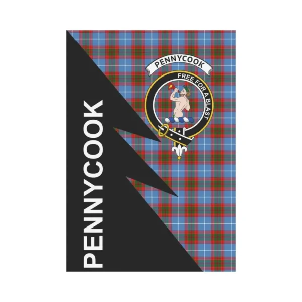 Tartanclans Garden Flag, Clan Pennycook Plaid & Crest Tartan Flag, Flash Style - Image 2