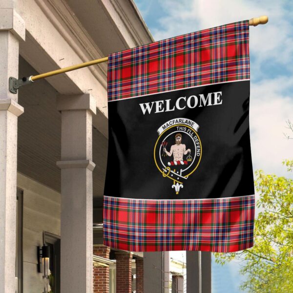 Tartanclans MacFarlane Flag, Welcome Tartan Day Garden Flag - Image 2