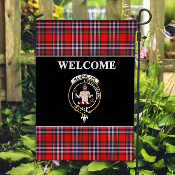 Tartanclans MacFarlane Flag, Welcome Tartan Day Garden Flag