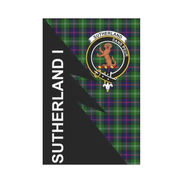 Tartanclans Garden Flag, Clan Sutherland I Plaid & Crest Tartan Flag, Flash Style