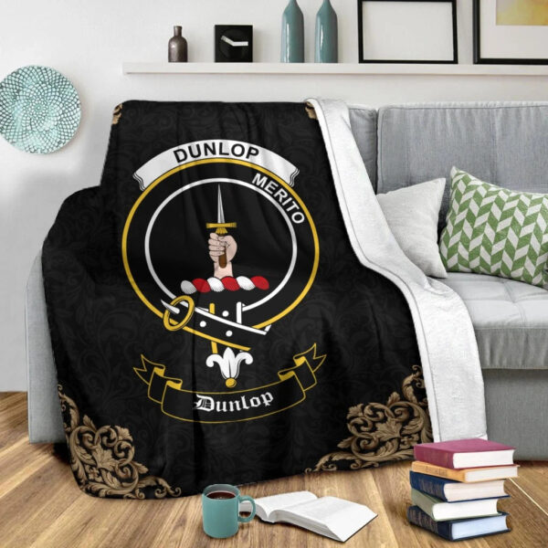 Dunlop Clan Premium Blanket, Scottish Tartan Dunlop Clans Blanket Black Style - Image 2