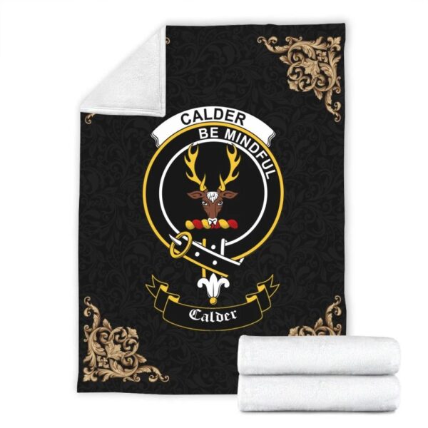 Calder Clan Premium Blanket, Scottish Tartan Calder Clans Blanket Black Style