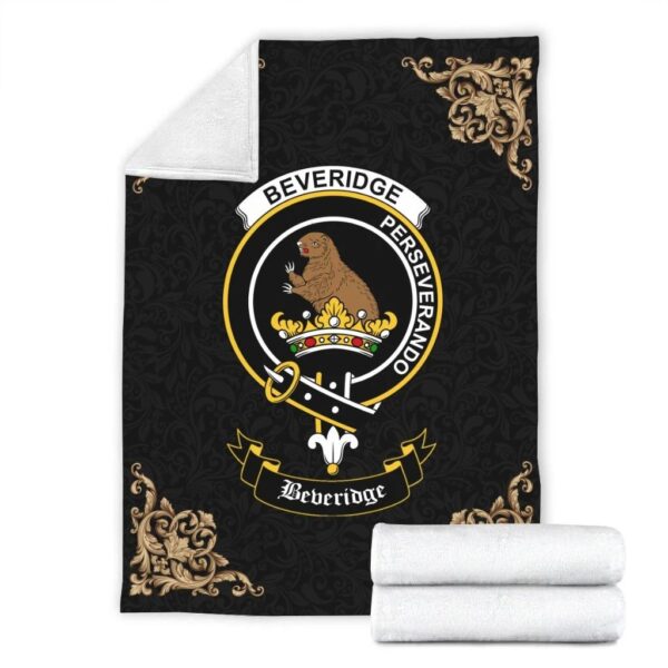 Beveridge (Beveridge-Duncan) Clan Premium Blanket, Scottish Tartan Beveridge (Beveridge-Duncan) Clans Blanket Black Style