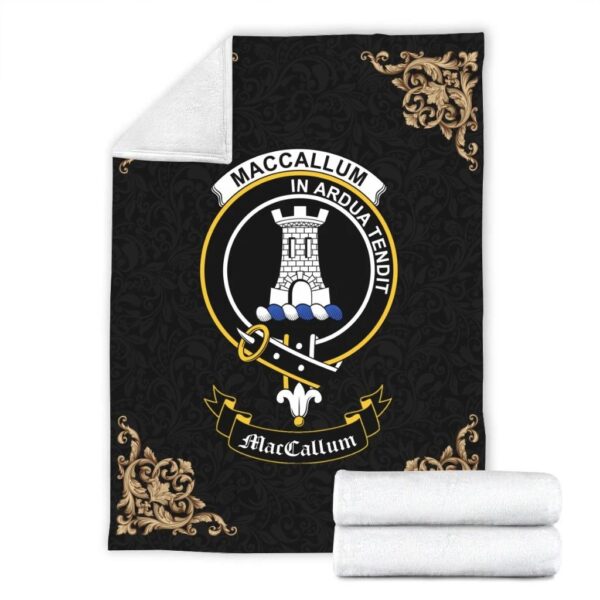 MacCallum Clan Premium Blanket, Scottish Tartan MacCallum Clans Blanket Black Style