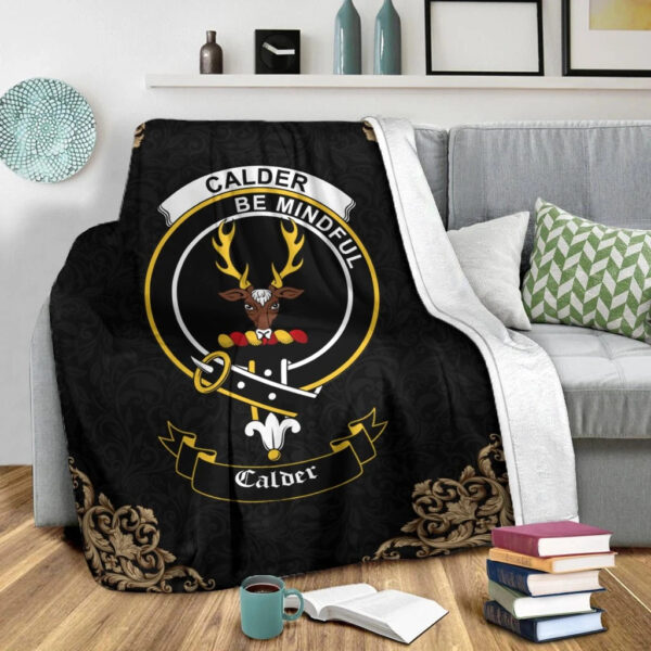 Calder Clan Premium Blanket, Scottish Tartan Calder Clans Blanket Black Style - Image 2