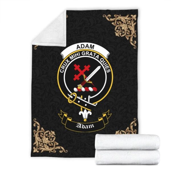 Adam Clan Premium Blanket, Scottish Tartan Adam Clans Blanket Black Style