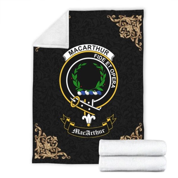 MacArthur (or Arthur) Clan Premium Blanket, Scottish Tartan MacArthur (or Arthur) Clans Blanket Black Style