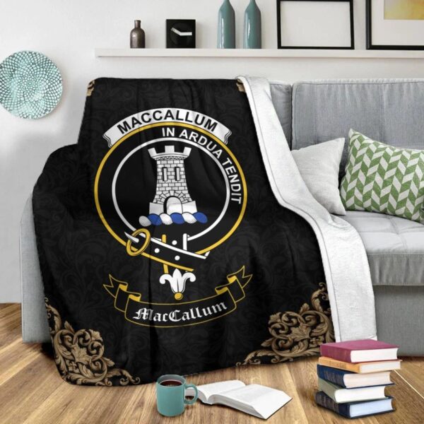 MacCallum Clan Premium Blanket, Scottish Tartan MacCallum Clans Blanket Black Style - Image 2