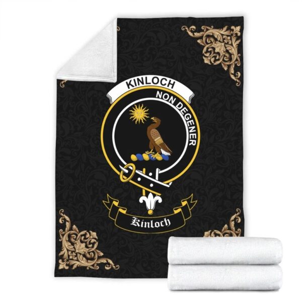 Kinloch Clan Premium Blanket, Scottish Tartan Kinloch Clans Blanket Black Style