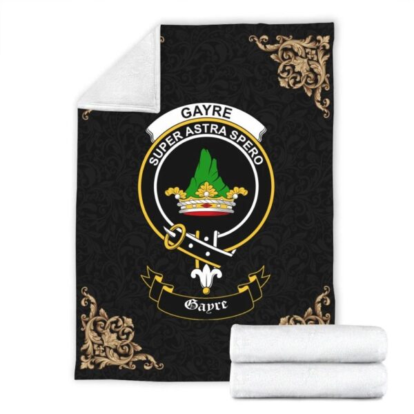 Gayre Clan Premium Blanket, Scottish Tartan Gayre Clans Blanket Black Style