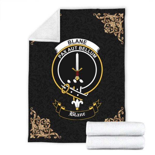 Blane Clan Premium Blanket, Scottish Tartan Blane Clans Blanket Black Style