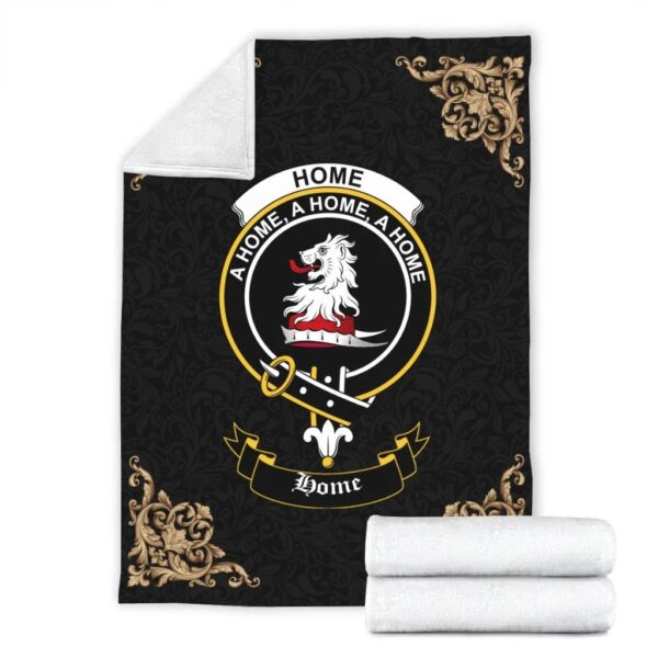 Home (or Hume) Clan Premium Blanket, Scottish Tartan Home (or Hume) Clans Blanket Black Style