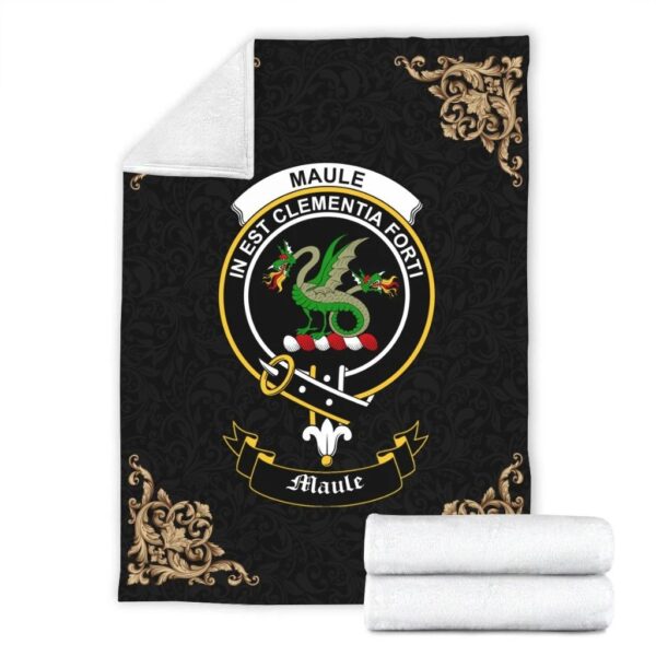 Maule Clan Premium Blanket, Scottish Tartan Maule Clans Blanket Black Style