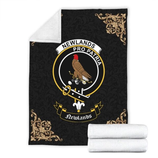 Newlands Clan Premium Blanket, Scottish Tartan Newlands Clans Blanket Black Style