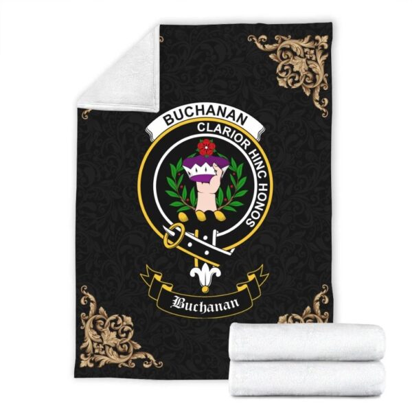 Buchanan Clan Premium Blanket, Scottish Tartan Buchanan Clans Blanket Black Style