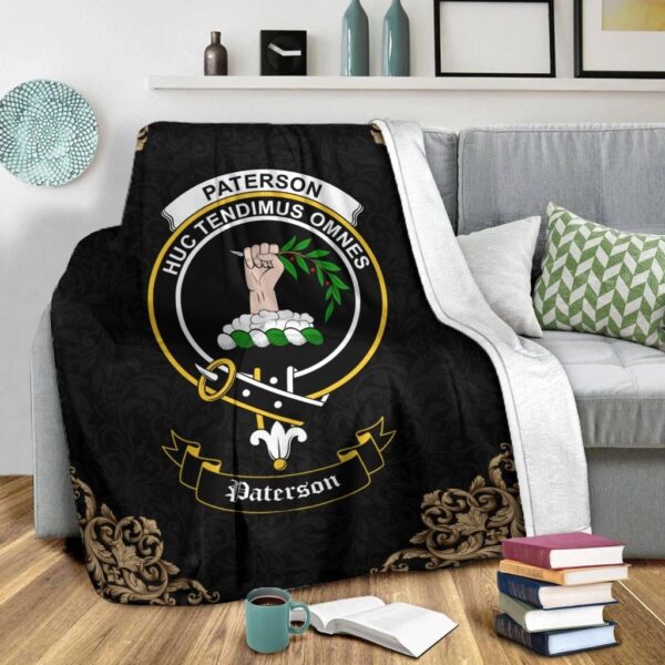 Paterson Clan Premium Blanket, Scottish Tartan Paterson Clans Blanket Black Style - Image 2