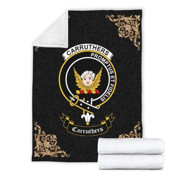 Carruthers Clan Premium Blanket, Scottish Tartan Carruthers Clans Blanket Black Style